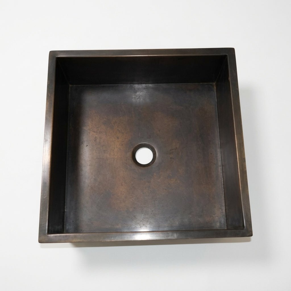 Coppersmith Creations Square Double Wall Antique Brass Sink in
