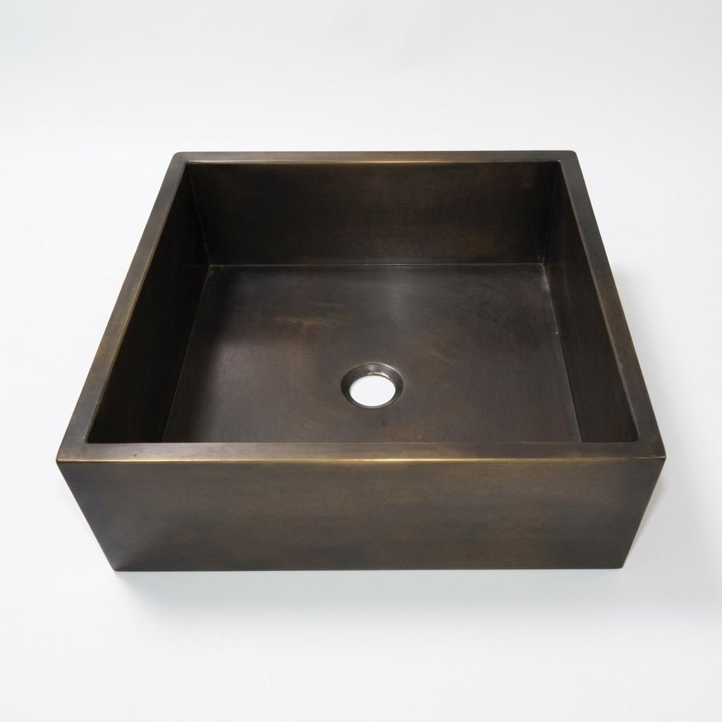 Coppersmith Creations Square Double Wall Antique Brass Sink in