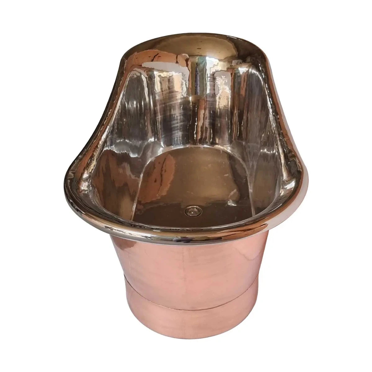 Coppersmith Creations Straight Base Copper Bathtub Nickel Inside in Copper