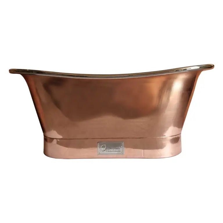 Coppersmith Creations Straight Base Copper Bathtub Nickel Inside in Copper