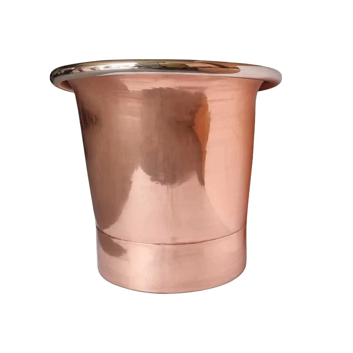 Coppersmith Creations Straight Base Copper Bathtub Nickel Inside in Copper