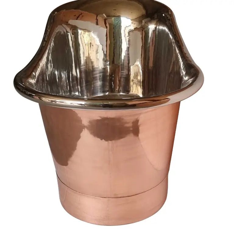 Coppersmith Creations Straight Base Copper Bathtub Nickel Inside in Copper