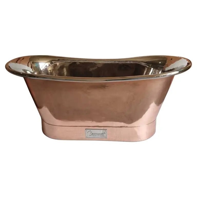 Coppersmith Creations Straight Base Copper Bathtub Nickel Inside in Copper