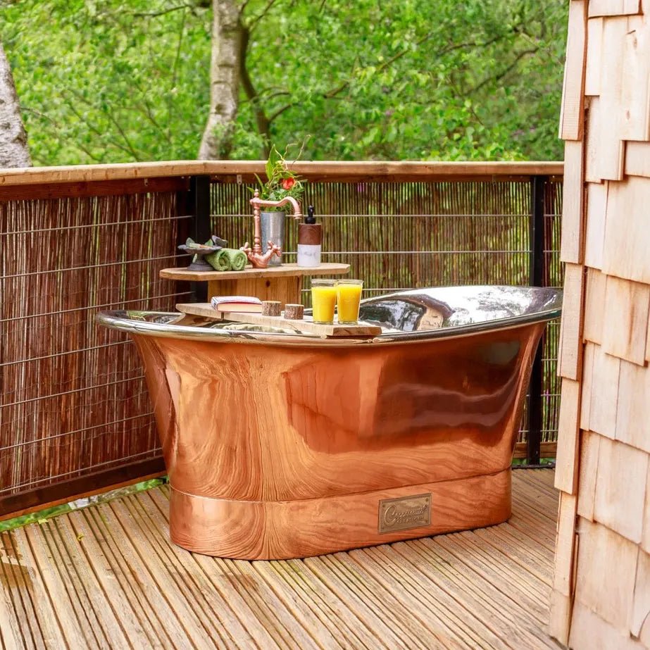 Coppersmith Creations Straight Base Copper Bathtub Nickel Inside in Copper