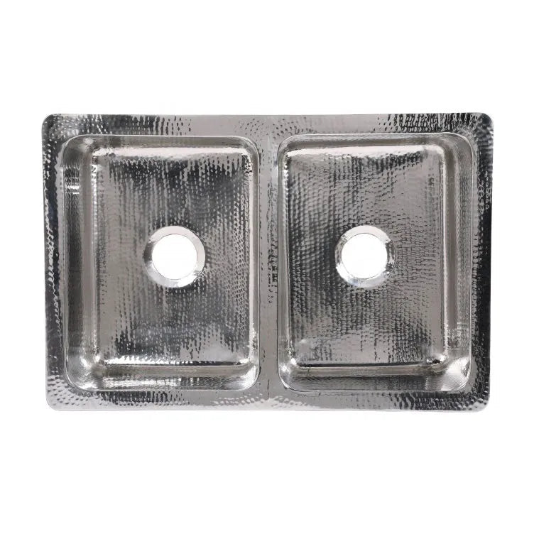 Coppersmith Stainless Steel Kitchen Sink Front in Double bowl
