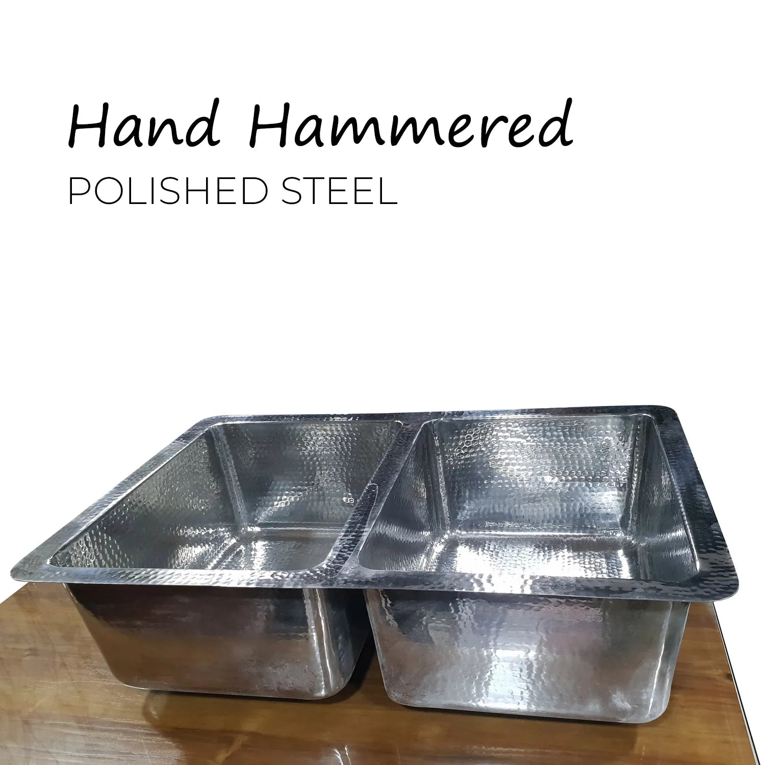 Coppersmith Stainless Steel Kitchen Sink Front in Double bowl