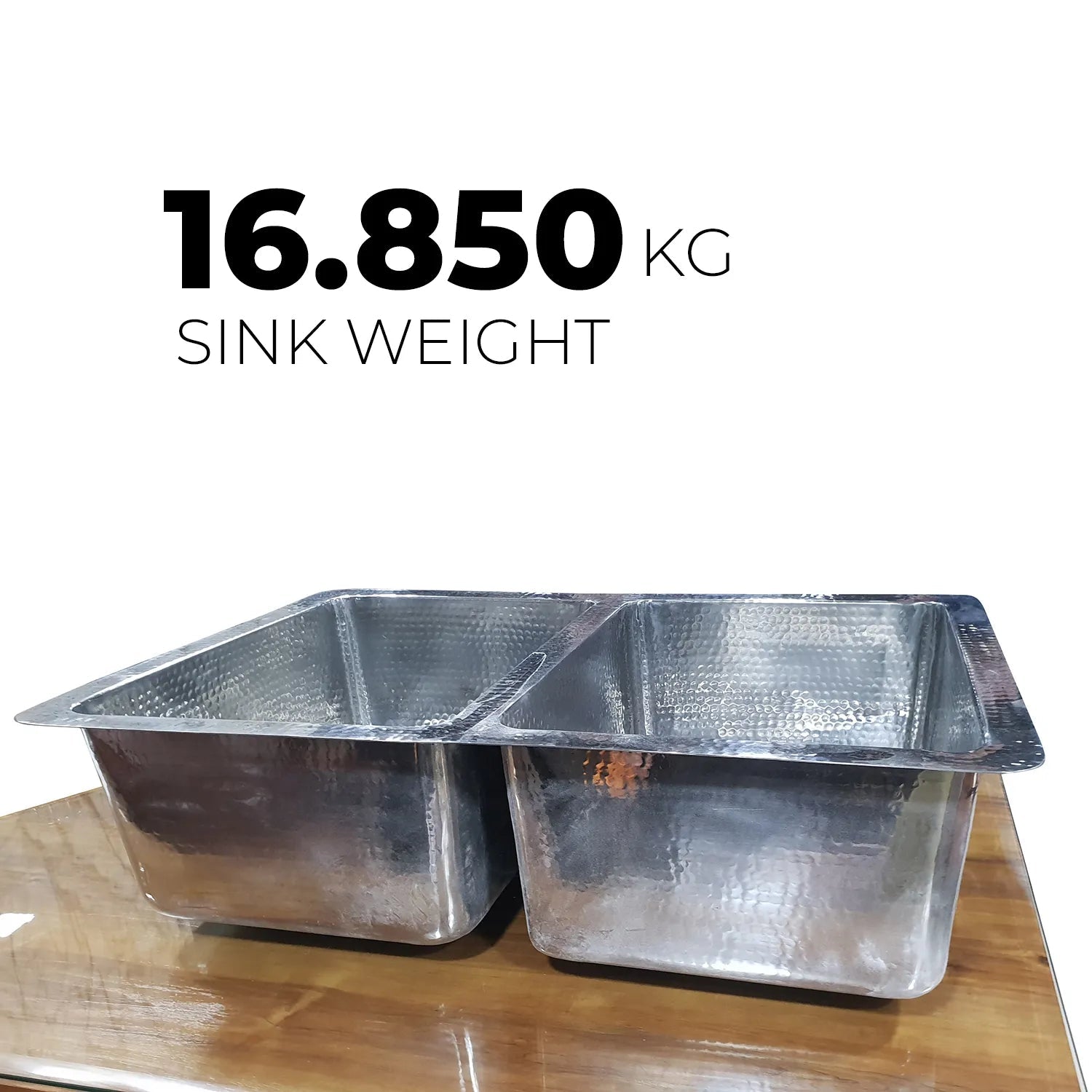 Coppersmith Stainless Steel Kitchen Sink Front in Double bowl