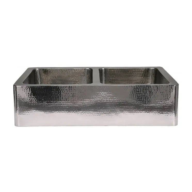 Coppersmith Stainless Steel Kitchen Sink Front in Double bowl