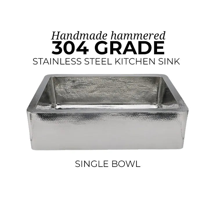 Coppersmith Stainless Steel Kitchen Sink Front in Single bowl