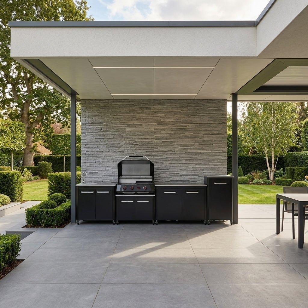 Cozze® Elements Modular Outdoor Kitchen - Gas Grill, Storage and Sink with Optional Pizza Oven in Black