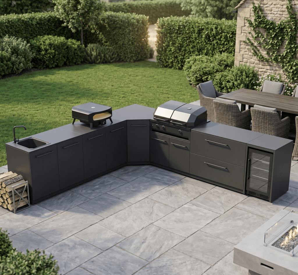 Cozze® Elements Modular Outdoor Kitchen - L Shaped with Grill, Storage ...