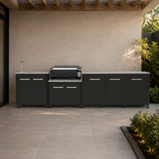 Cozze® Elements Modular Outdoor Kitchen with Gas Grill, Extra Storage and Sink
