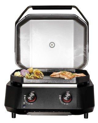 Cozze® G - 500 Gas Plancha with Lid and 2 Burners - 5.0 kW in Black with Stainless Steel