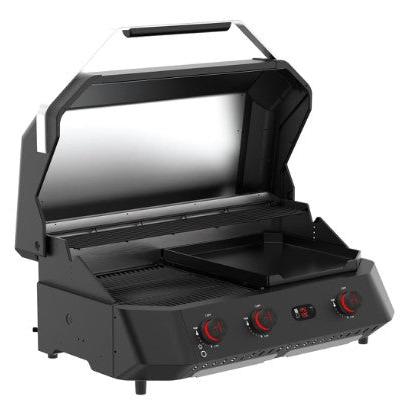 Cozze® G - 800 Combo Plancha and Grill with 3 Burners - 30 mbar in Black with Stainless Steel