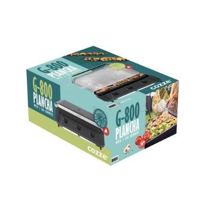 Cozze® G - 800 Gas Plancha with Lid and 3 Burners - 7.5 kW in Black with Stainless Steel