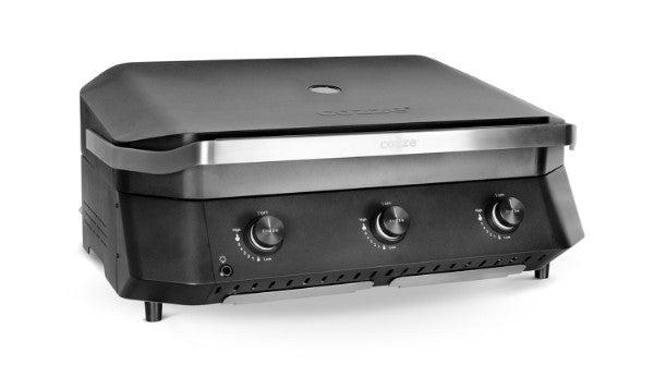 Cozze® G - 800 Gas Plancha with Lid and 3 Burners - 7.5 kW in Black with Stainless Steel