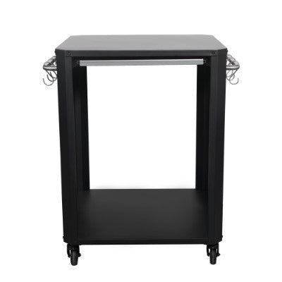 Cozze® Outdoor Table with Stainless Steel Worktop and Cutting Board in Black