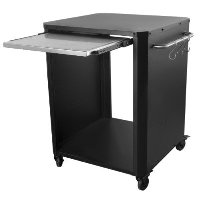 Cozze® Outdoor Table with Stainless Steel Worktop and Cutting Board in Black