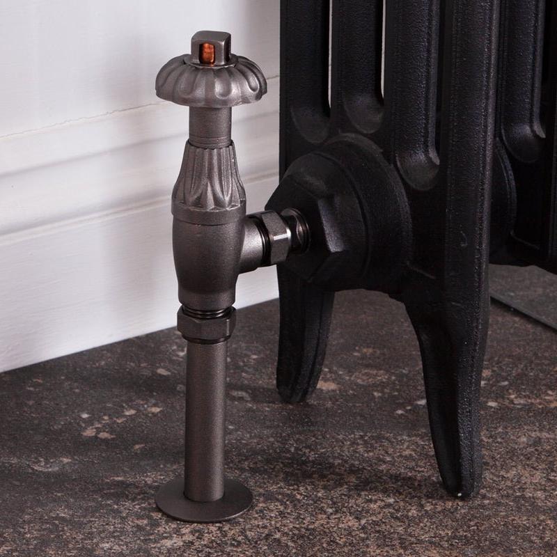 Carron Crocus Wheel 15mm Inlet Thermostatic Radiator Valve - valves - Ice Cold Spice | Pewter 15mm