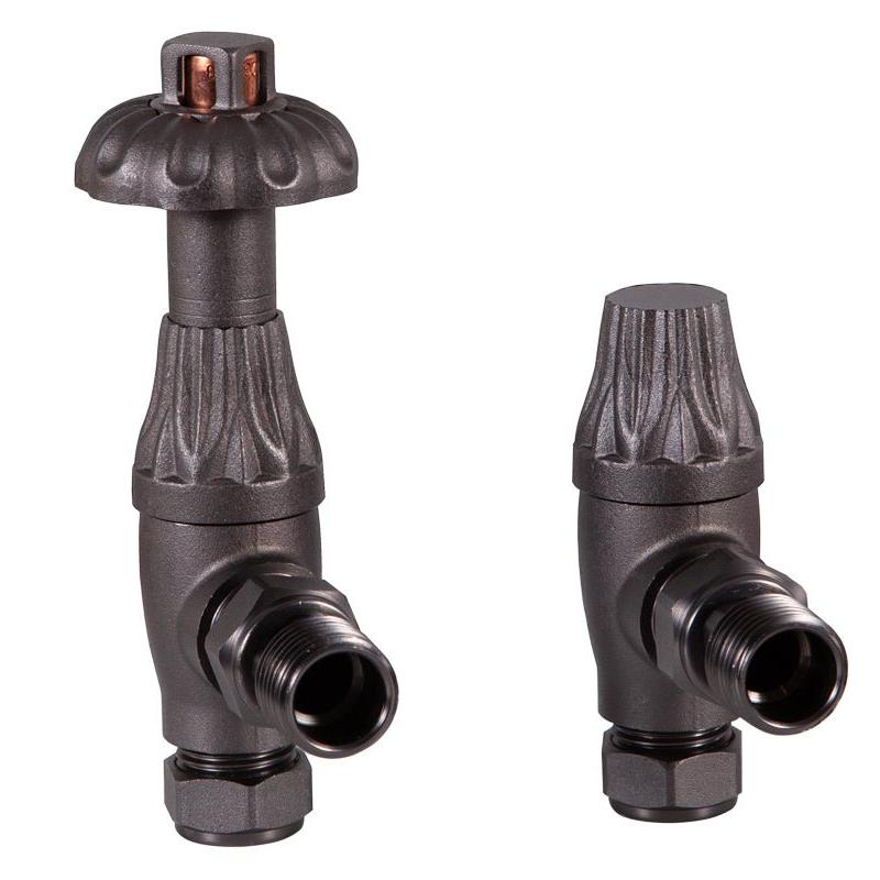Carron Crocus Wheel 15mm Inlet Thermostatic Radiator Valve - valves - Ice Cold Spice | Pewter 15mm