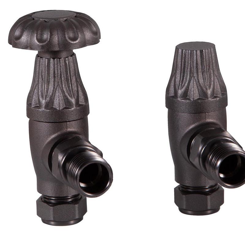 Carron Crocus Wheel 15mm Inlet Manual Radiator Valve - valves - Ice Cold Spice | Pewter 15mm