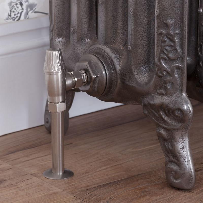 Carron Crocus Wheel 15mm Inlet Thermostatic Radiator Valve - valves - Ice Cold Spice | Satin Nickel 15mm