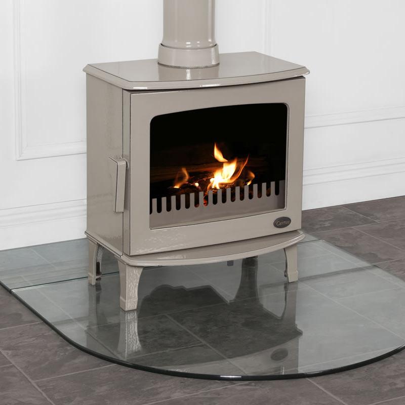 Carron Glass Curved Stove Hearth - fireplace accessory - Ice Cold Spice |