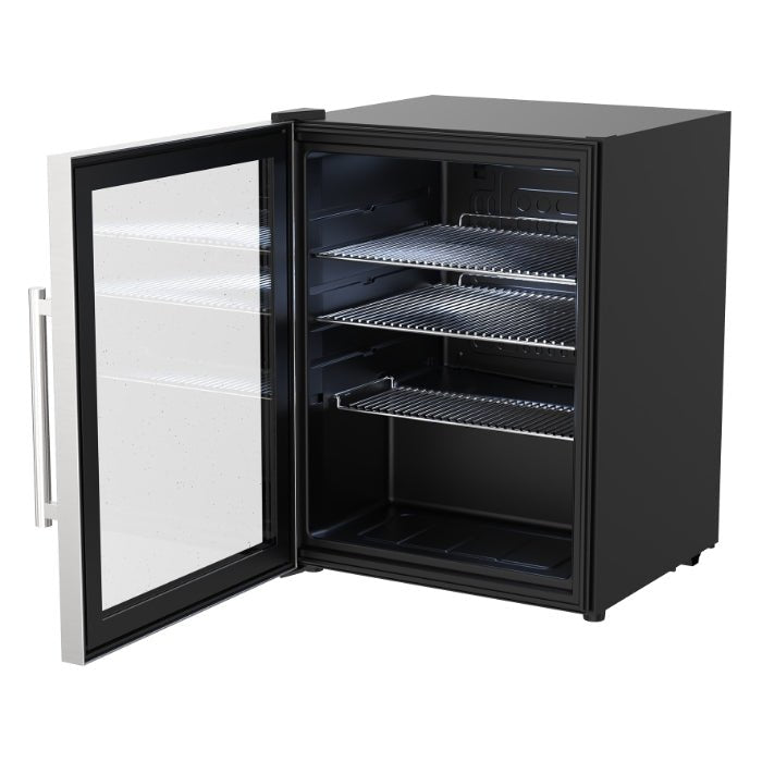 Cozze® Outdoor Fridge 60L with Steel Frame and Glass Front - pizza oven - Ice Cold Spice | Black