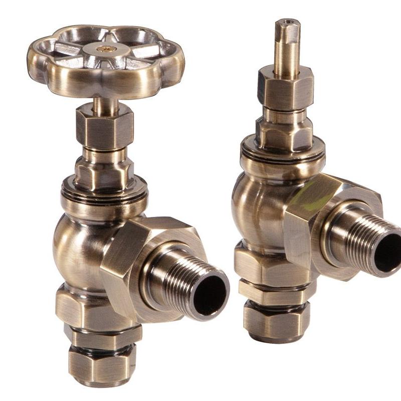 Carron Daisy Wheel 15mm Inlet Manual Radiator Valve - valves - Ice Cold Spice | Lacquered Antique Brass 15mm