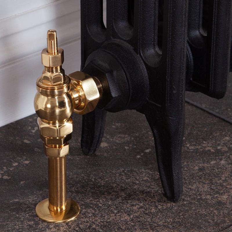 Carron Daisy Wheel 15mm Inlet Manual Radiator Valve - valves - Ice Cold Spice | Lacquered Brass 15mm