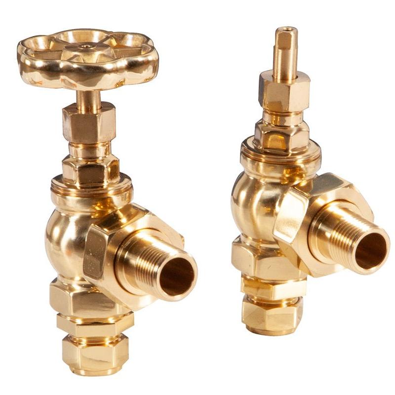 Carron Daisy Wheel 15mm Inlet Manual Radiator Valve - valves - Ice Cold Spice | Lacquered Brass 15mm
