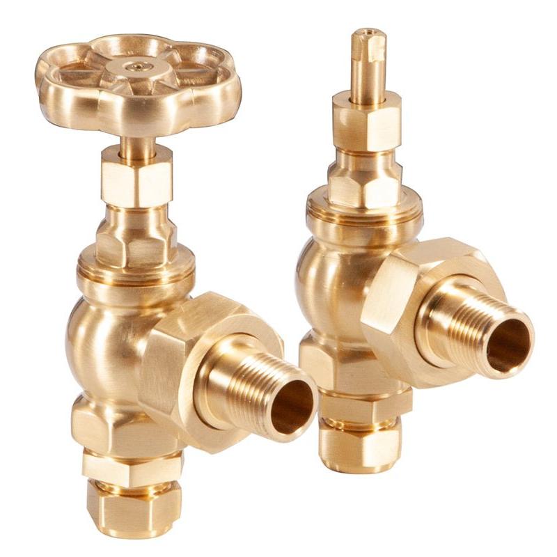 Carron Daisy Wheel 15mm Inlet Manual Radiator Valve - valves - Ice Cold Spice | Lacquered Brushed Brass 15mm