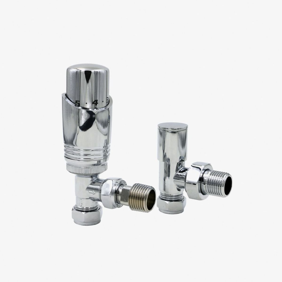 Eucotherm Deluxe TRV Valves Angled Chrome