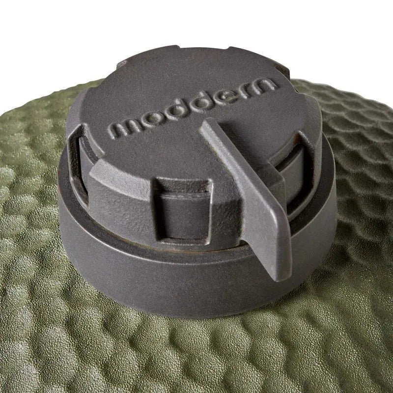 Moddern Kamado with Aluminum Base and Real Hard Wood Legs - outdoor grill - Ice Cold Spice | Olive Green and Wood (Legs)
