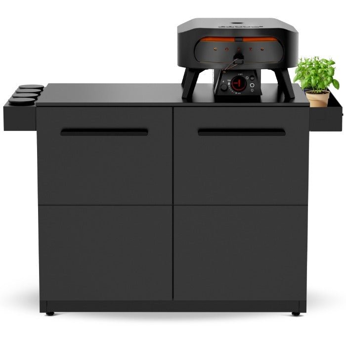 Cozze® Elements Outdoor Kitchen 110 with Doors and Worktop - pizza oven - Ice Cold Spice | Black