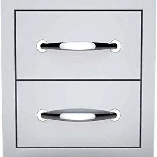 Sunstone Outdoor Kitchens Double Drawer - outdoor grill - Ice Cold Spice | Light Brushed Stainless Steel