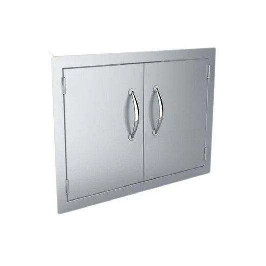 Sunstone Outdoor Kitchens Double Vertical Door Cabinet - outdoor grill - Ice Cold Spice | Light Brushed Stainless Steel