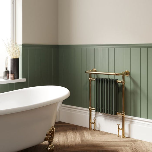 DQ Croxton Floor Mounted Traditional Towel Rail in 789H x 500W