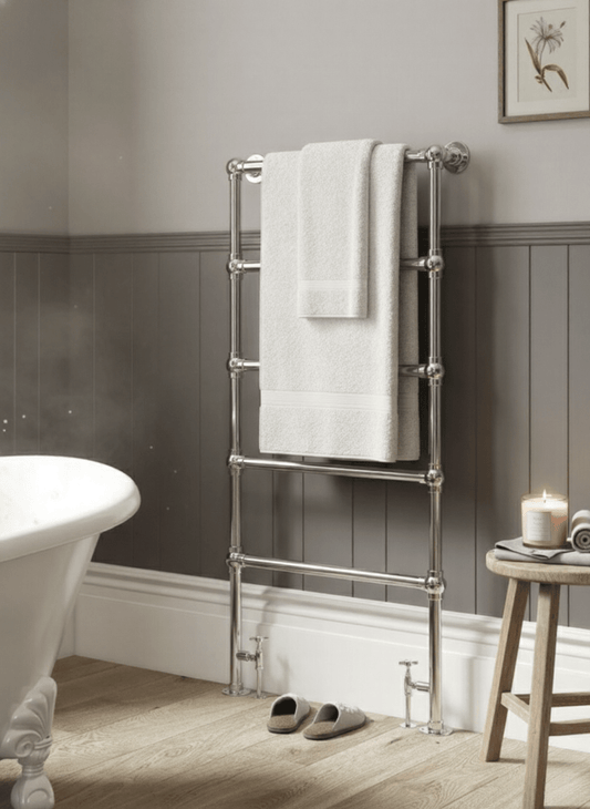 DQ Elveden Wall Mounted Steel Traditional Towel Rail in 1592H x 475W