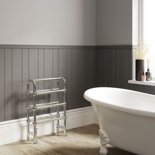 DQ Heating Hilborough Floor Mounted Traditional Towel Rail in 785H x 685W