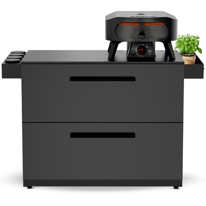 Cozze® Elements Outdoor Kitchen 110 with Drawers and Worktop - pizza oven - Ice Cold Spice | Black