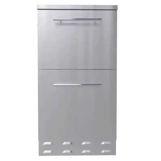 Sunstone Outdoor Kitchens Multifunction Cabinet with a colour of Light Brushed Stainless Steel