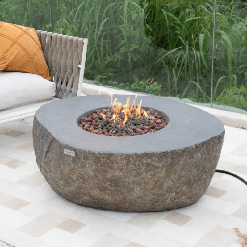 Elementi Boulder Grey Outdoor Fire Table in Propane Gas