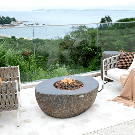 Elementi Boulder Grey Outdoor Fire Table in Propane Gas
