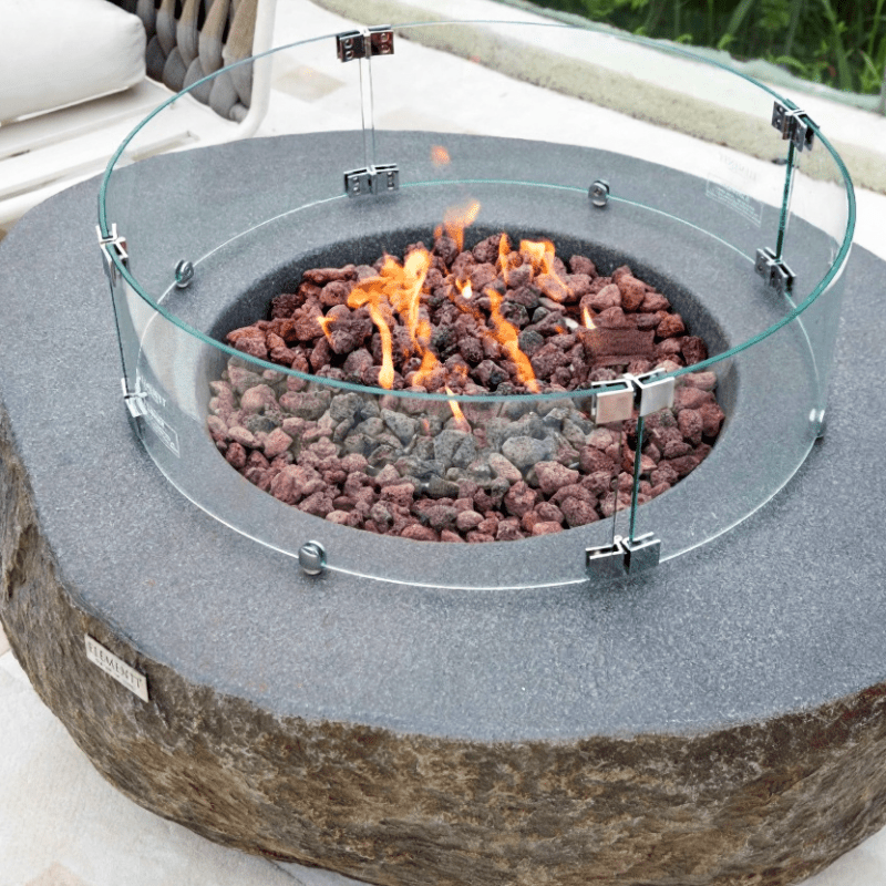 Elementi Boulder Grey Outdoor Fire Table in Propane Gas