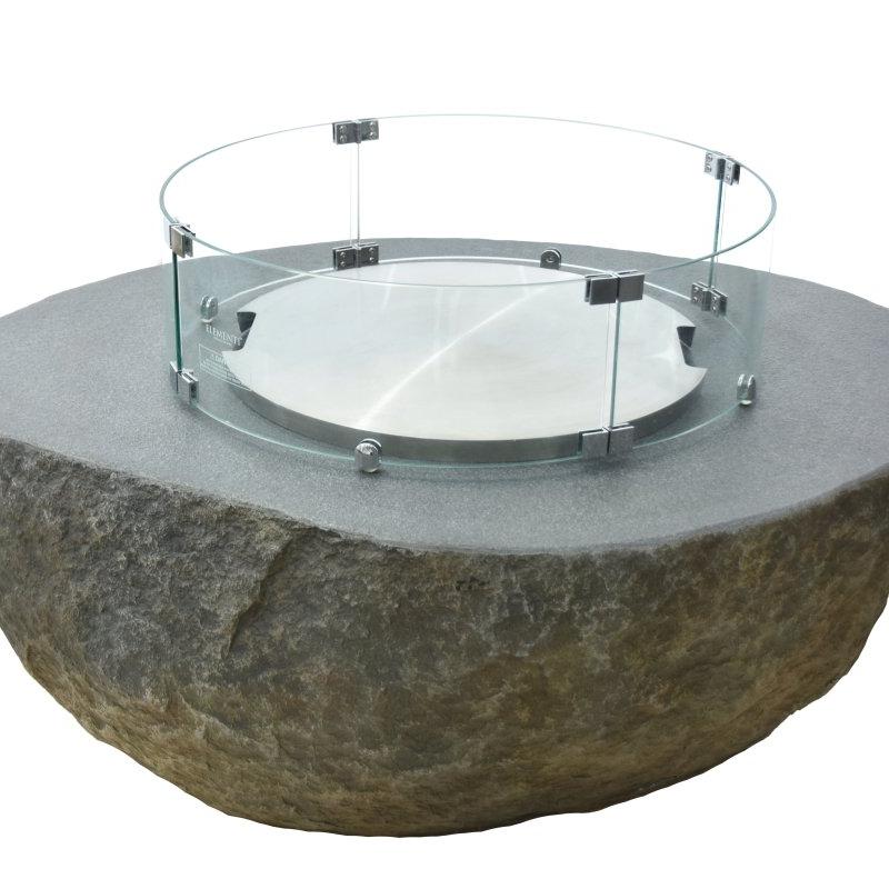 Elementi Boulder Grey Outdoor Fire Table in Propane Gas