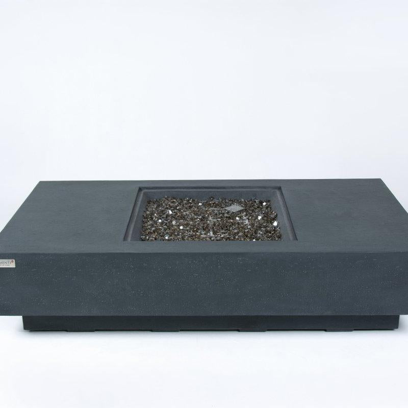 Elementi Cannes Charcoal Concrete Outdoor Fire Table in Propane Gas