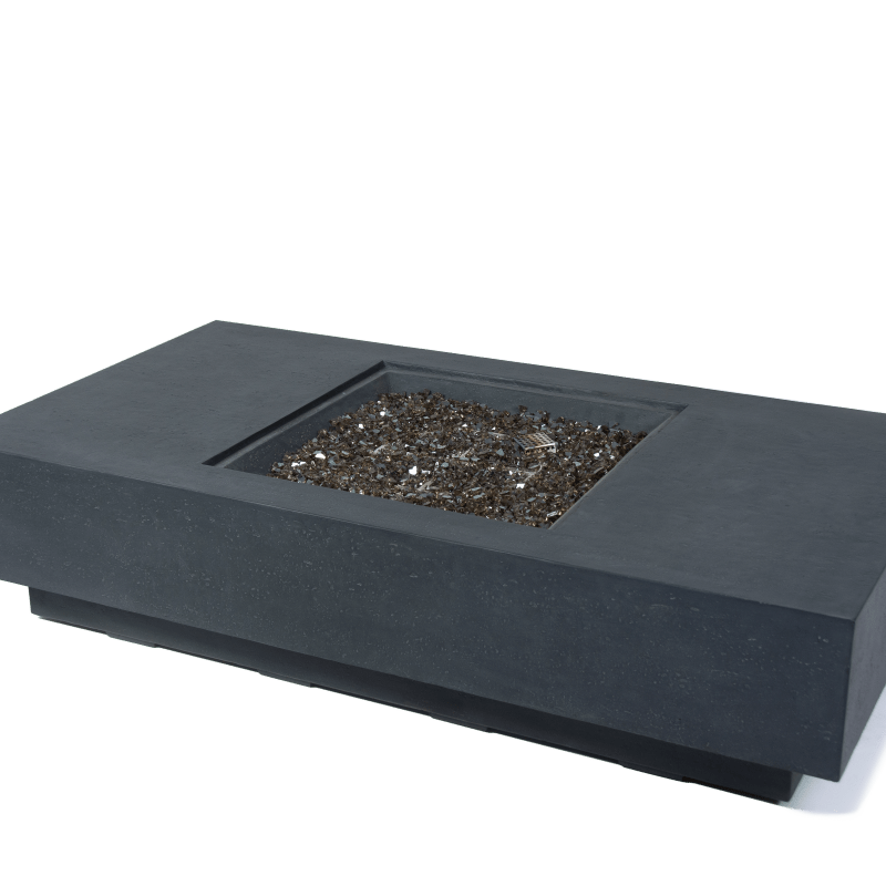 Elementi Cannes Charcoal Concrete Outdoor Fire Table in Propane Gas