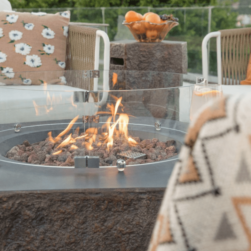Elementi Columbia Octagonal Outdoor Fire Table in Dark Grey