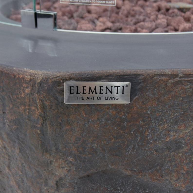 Elementi Columbia Octagonal Outdoor Fire Table in Dark Grey